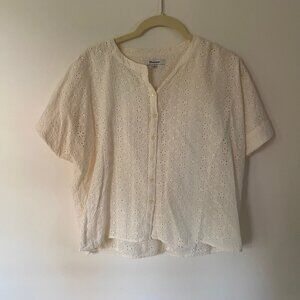 Madewell Crop Eyelet Blouse Size M
